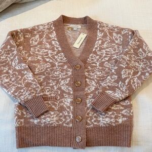 Francesca's Collections Tan and Cream Cardigan Sweater